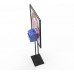 FixtureDisplays® Donation Poster Stand, Ballot Collection with Metal Lock Box Poster not included 11062 Chrome+11118-BLUE